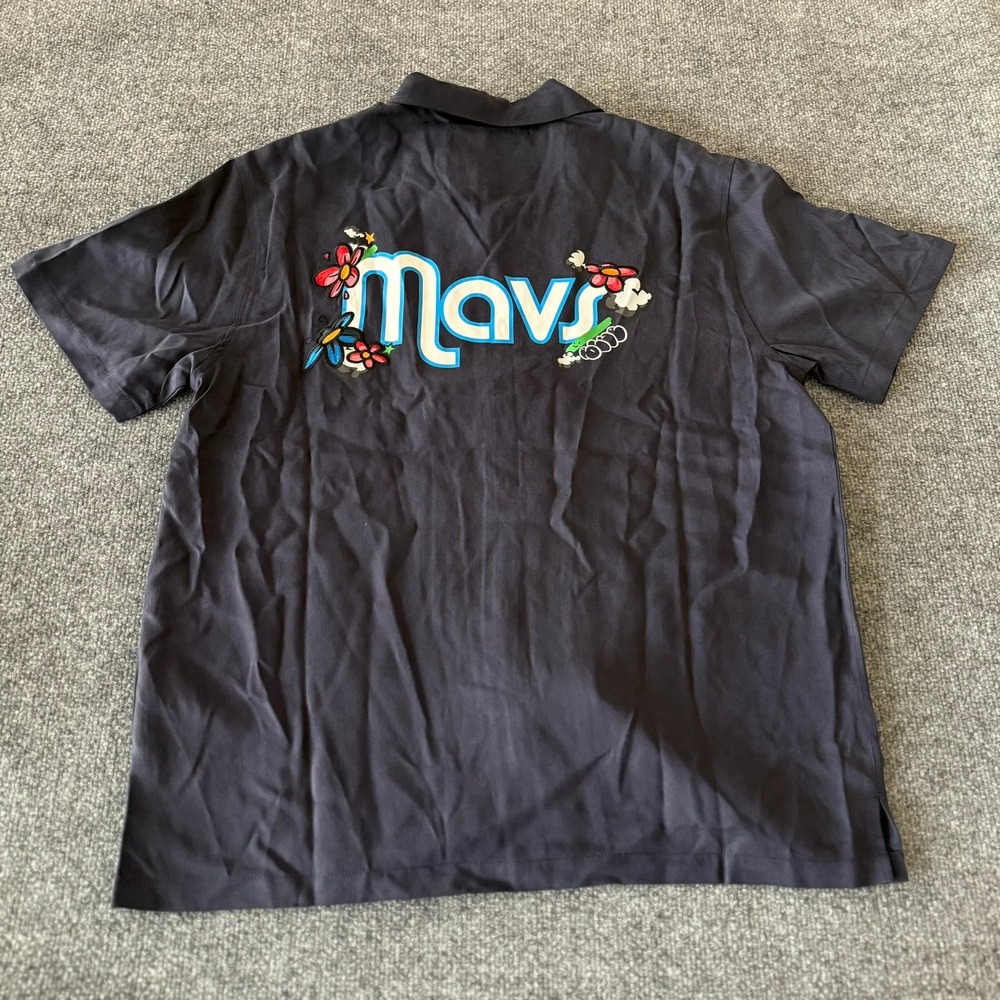 Dallas Mavericks x Blue The Great B/R The Residency Tencel Camp Shirt Mens Med